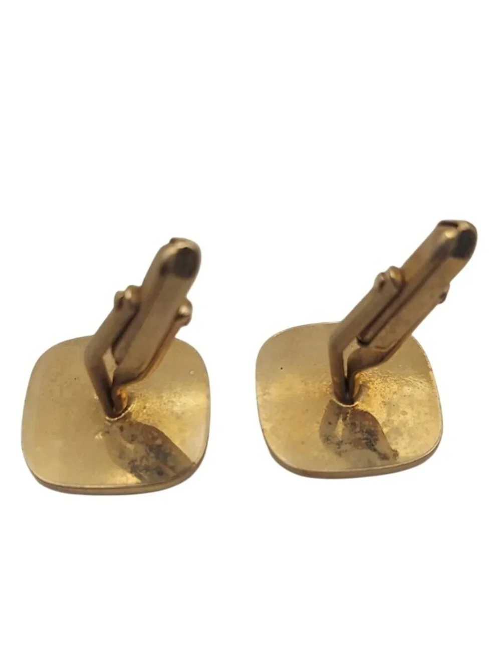 Vintage Intaglio Hematite Gold Tone Roman Soldier Cufflinks & Gift Storage Box